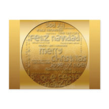 ゴールデンク国際的リスマスNavidad hポストカード