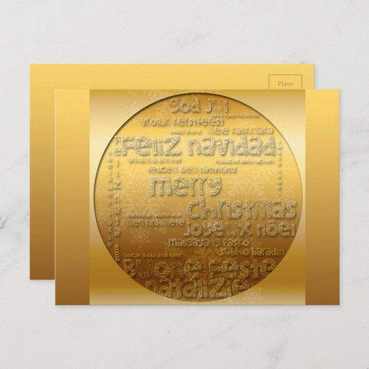 ゴールデンク国際的リスマスNavidad hポストカード シーズンポストカード (正面/裏面)