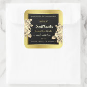 ゴールデングラデーションブラックフローラ製品の包装ラベル スクエアシール (バッグ)