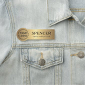 ゴールデングラデーション追加ロゴのビジネススタッフの従業員 名札 (インサイチュ)