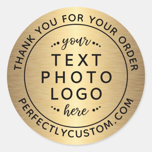 ゴールデングラデ感謝していィティングのビジネス ラウンドシール (正面)