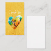 ゴールデングラフィティハート水彩画 ノートカード (正面/裏面)