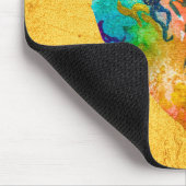 ゴールデングラフィティハート水彩画 マウスパッド (コーナー)