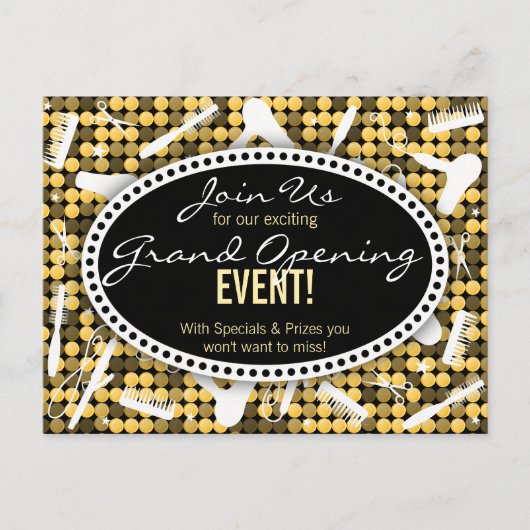 ゴールデングラムカスタムヘアサロンイベントはがき ポストカード (正面)