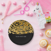 ゴールデングラムチーテプリントエキゾチックプリントパーティー ペーパープレート (パーティー)