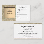 ゴールデングリタリーフォイルグラマラス美しいサロン 予約カード (正面/裏面)