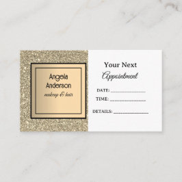 ゴールデングリタリーフォイルグラマラス美しいサロン 予約カード