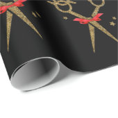 ゴールデングリッターはさみ美容師包みPa ラッピングペーパー (ロールコーナー)