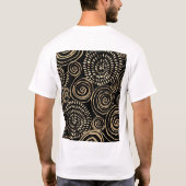 ゴールデングリッターらせん状、抽象芸術、シームレスなテクスチャ Tシャツ (裏面)