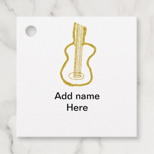 ゴールデングリッターアコースティックギター名ドードル フェイバータグ (正面)