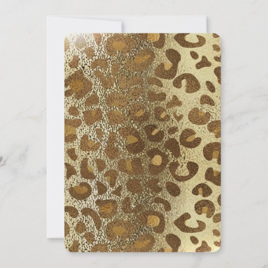 ゴールデングリッターアニマルプリント誕生パーティー 招待状 (裏面)