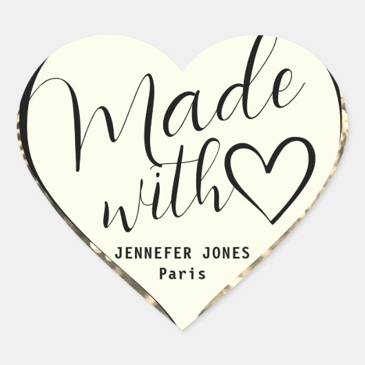 ゴールデングリッターオルブズメイドウィズラブラグジュアリーグラマー ハートシール (正面)