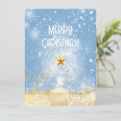 ゴールデングリッターキャンドルクリスマス シーズンカード (スタンド正面)