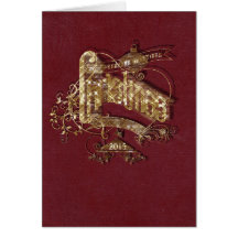 ゴールデングリッタークリスマスノーテカード