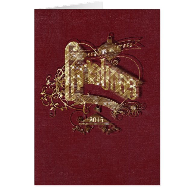 ゴールデングリッタークリスマスノーテカード (正面)