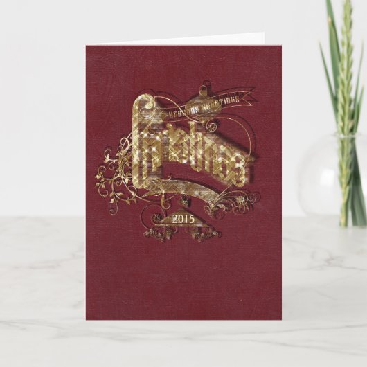 ゴールデングリッタークリスマス – グリーティングカード シーズンカード (正面)