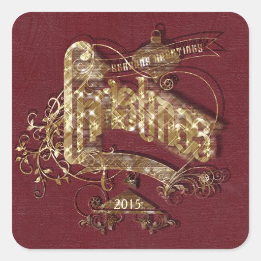 ゴールデングリッタークリスマス – ステッカー (正面)