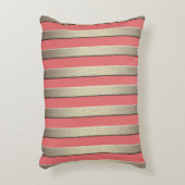 ゴールデングリッターグラデストライプのーションのストライプ横線 アクセントクッション (正面(垂直))