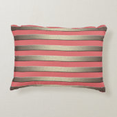 ゴールデングリッターグラデストライプのーションのストライプ横線 アクセントクッション (裏面)