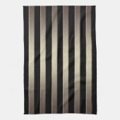 ゴールデングリッターグラデーシストライプのョンのラストライプイト キッチンタオル (縦)