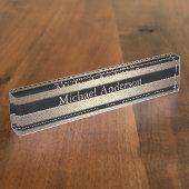 ゴールデングリッターグラデーシストライプのョンのラストライプイト デスクネームプレート (側面)