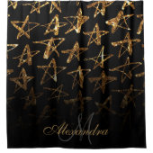 ゴールデングリッタースター シャワーカーテン (正面)