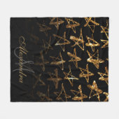 ゴールデングリッタースター フリースブランケット (正面(横))