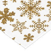 ゴールデングリッタースノーフレークスクリスマスパターン ショートテーブルランナー (コーナー)