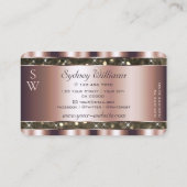 ゴールデングリッタースパークルスターズイニシャルバラ金ゴールド 名刺 (裏面)