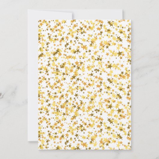 ゴールデングリッタートゥインクルリトルスター誕生日招待状 招待状 (裏面)