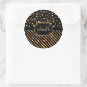 ゴールデングリッタードットとストライプ ラウンドシール (バッグ)