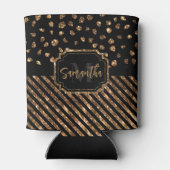 ゴールデングリッタードットとストライプ 缶クーラー (裏面)