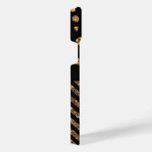 ゴールデングリッタードットとストライプ iPhoneケース (右側面)