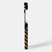 ゴールデングリッタードットとストライプ iPhoneケース (左側面)