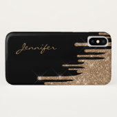 ゴールデングリッタードリップスiPhone Xケース Case-Mate iPhoneケース (裏面(横))