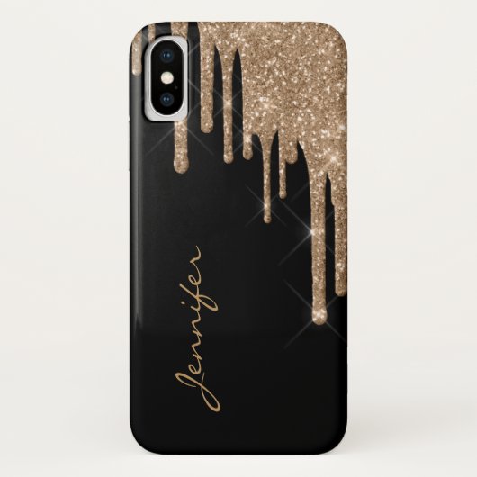 ゴールデングリッタードリップスiPhone Xケース Case-Mate iPhoneケース (裏面)