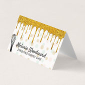 ゴールデングリッタードリップ |水玉模様とウィスク 名刺 (正面)