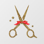 ゴールデングリッターハサミヘアドレッサースタイル ウィンドウサイン (シート)