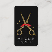 ゴールデングリッターハサミ – 美容師ありがとう エンクロージャーカード (正面)