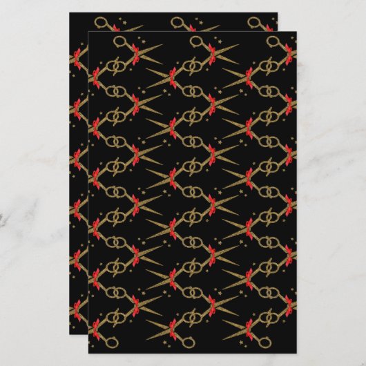 ゴールデングリッターハサミ – 美容師 (正面/裏面)