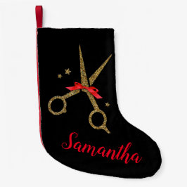 ゴールデングリッターハサミ – 美容師- スモールクリスマスストッキング