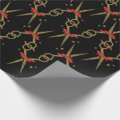 ゴールデングリッターハサミ – 美容師 ラッピングペーパー (角)