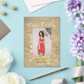 ゴールデングリッターハッピー15th誕生日の写真名year アクリル招待状 (インサイチュ (ウェディング))