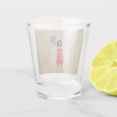 ゴールデングリッターハッピー15th誕生日の写真名year ショットグラス (裏面)