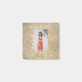 ゴールデングリッターハッピー15th誕生日の写真名year ポストイット