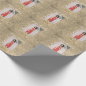 ゴールデングリッターハッピー15th誕生日の写真名year ラッピングペーパー (角)