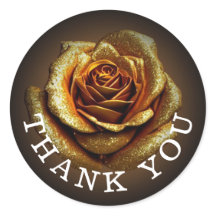 ゴールデングリッターバラクラシックラウンドステッカー