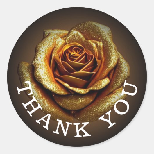 ゴールデングリッターバラクラシックラウンドステッカー ラウンドシール (正面)