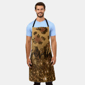 ゴールデングリッターヒョウ印刷 エプロン (着用した状態)