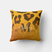 ゴールデングリッターヒョウ印刷 クッション (裏面)